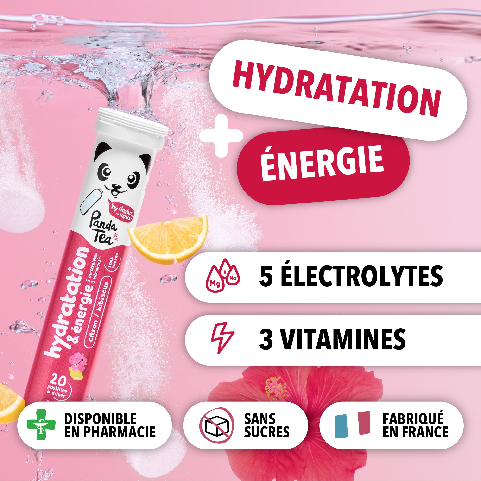 Pastilles Hydratation & Énergie : Menthe-Framboise, Citron Passion et Hibiscus-Citron
