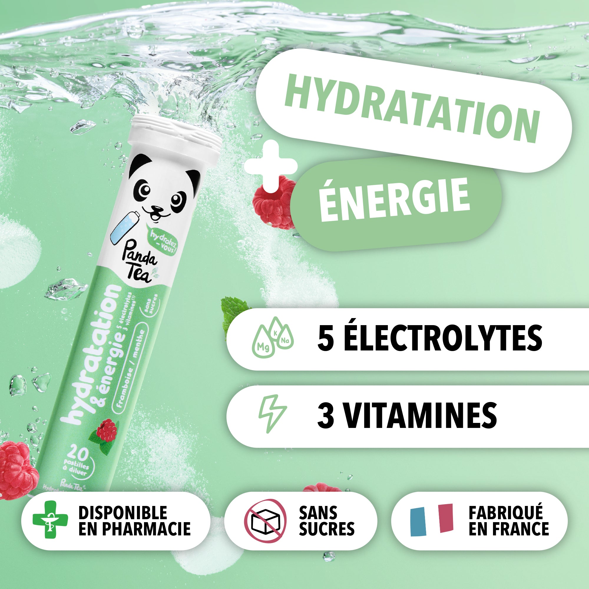 Pastilles Hydratation & Énergie : Menthe-Framboise et Citron-Passion