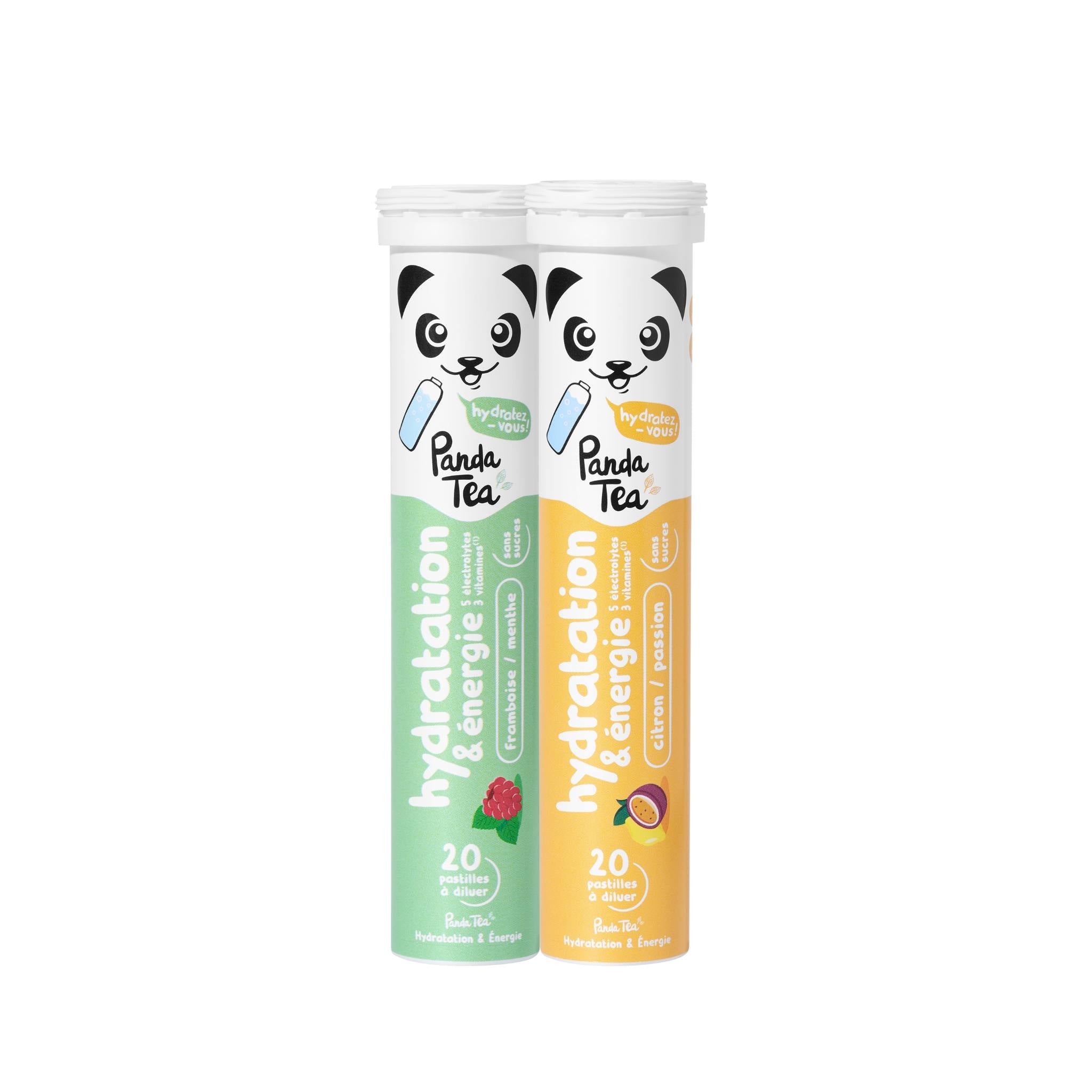 Pastilles Hydratation & Énergie : Menthe-Framboise et Citron-Passion