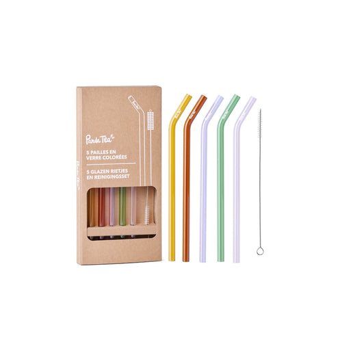 5 Pailles en Verre Transparentes
